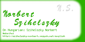 norbert szihelszky business card
